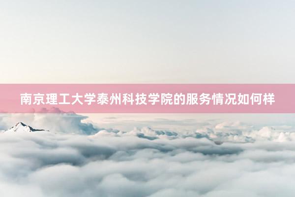 南京理工大学泰州科技学院的服务情况如何样