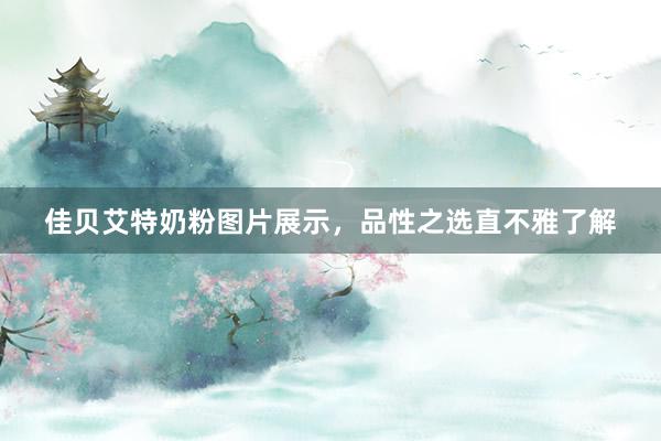 佳贝艾特奶粉图片展示，品性之选直不雅了解